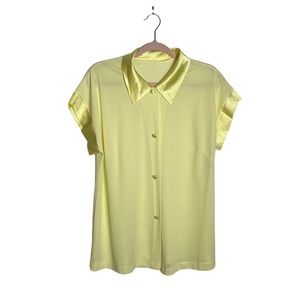 Vintage Gossard Artemis yellow pajama top button front